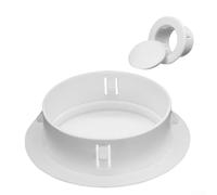 Besttoolifes 150, Cache de trou mural décoratif pour ventilation de climatisation - Bouche d’aération ronde en maille en plastique, diamètre réglable de 40-150 mm, couvercle de protection en PP blanc