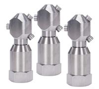 Besttoolifes Buse de lavage rotative à 360 degrés en acier inoxydable haute pression pour le nettoyage des parois intérieures, 1/2", 3/4", 1" (1/2")