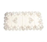 Besttoolifes Nappe rectangulaire en dentelle brodée, nappe de table basse de style européen, napperon vintage creux en polyester sculpté, lavable et réutilisable, 50 x 100 cm (gris)