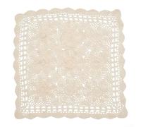 Besttoolifes Napperon carré vintage en coton dentelle au crochet floral nappe de table décorative creuse faite à la main pour table à manger, café, hôtel, restaurant (60 x 60 cm, beige)