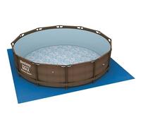 Bestway 58002 Tapis de Sol Carré 366 X 366 cm pour Piscine Hors Sol Fast Set™, Steel Pro™, Steel Pro Max™ et Hydrium™, Bleu, 410 x 410 x 1 cm