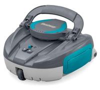 BESTWAY Agate : robot de nettoyage de piscine à batterie, pour piscines avec fond plat jusqu'à 15 m², de couleur grise, sans fil, avec charge USB