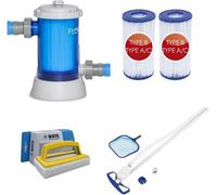 Bestway - Aspirateur de piscine AquaClean & pompe de filtration 5678 L/u & 2 filtres type III & brosse à récurer WAYS