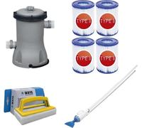 Bestway - Aspirateur de piscine AquaCrawl & pompe de filtration 2006 L/u & 4 filtres type II & brosse à récurer WAYS
