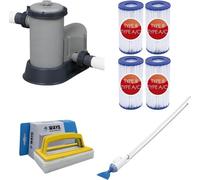 Bestway - Aspirateur de piscine AquaCrawl & pompe de filtration 5678 L/u & 4 filtres type III & brosse à récurer WAYS