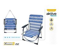 Bestway Chaise de plage basse pliable - Bleu rayé
