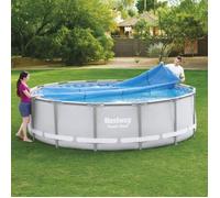 Bestway Couverture solaire de piscine Flowclear 427 cm, couverture de piscine, couverture de sécurité pour piscine,, toile 3202481