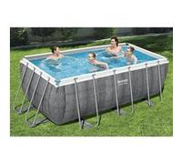 Bestway Ensemble de piscine rectangulaire Power Steel 412x201x122 cm, piscine à cadre, ensemble de piscine,, piscine hors sol, piscine familiale G