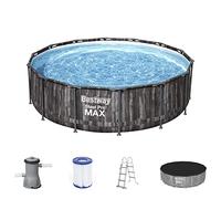 Ensemble de piscine ronde Steel Pro MAX 427x107 cm Bestway - Hors-sol - Filtre à cartouche - Gris - Autoportante