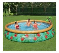 Bestway - Fast Set - Piscine gonflable avec pompe de filtration - 457x84 cm - Impression du paradis - Ronde Multi G
