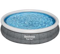 BESTWAY Fast Set Piscine hors sol ronde effet rotin, 366 x 76 cm 57443