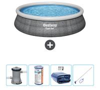 Bestway Fast Set Piscine Ronde - Imprimé rotin