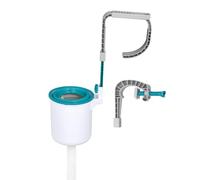 Bestway Flowclear Écumoire automatique de surface de piscine à fixation murale pour piscines hors sol avec pompes filtrantes de 2006 litres et plus, blanc/bleu