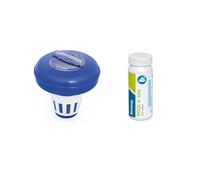 Bestway | Kit de démarrage de bandelettes de test 3-en-1 Flowclear in istributeur flottant | 16,5 cm Ø | Eau de piscine propre et cristalline