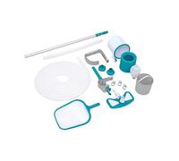 Bestway Kit d'entretien Deluxe avec Skimmer de Surface, tête de Balai aspirateur, Tuyau 7,5 m et épuisette