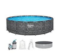 Bestway Kit Piscine Hors Sol Ronde APX 365-549 cm x 549 cm x 132 cm - Gris foncé