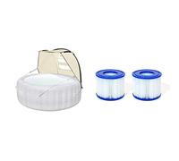 Bestway Lay-Z-Spa Bâche de Piscine et Accessoires Beige & Lot de 2 filtres à Cartouche BESTWAY Type 4 - pour Spa - 60311