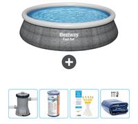 Bestway Piscine Fast Set 457x84 - Imprimé rotin