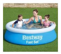 Bestway Piscine gonflable Fast Set ronde 183x51 cm bleu, piscine facile à installer, piscine hors sol,, piscine Bleu G