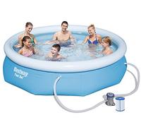Bestway - Piscine Gonflable Hors Sol Ronde Fast Set diamètre 305 cm Hauteur 76 cm avec Pompe de Filtration