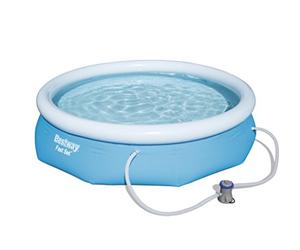 Bestway - Piscine gonflable hors sol ronde Fast Set diamètre 305 cm hauteur 76 cm avec pompe de filtration