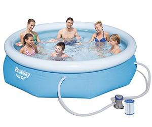 Bestway - Piscine Gonflable Hors Sol Ronde Fast Set diamètre 305 cm Hauteur 76 cm avec Pompe de Filtration