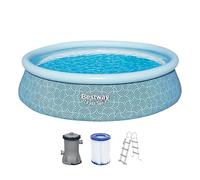 Bestway Piscine Gonflable Ronde Fast Set - 457 cm x 457 cm x 107 cm - Gris