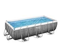 BESTWAY Piscine hors sol Power Steel - Motif rotin - 404 x 201 x 100 cm