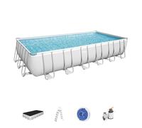 BESTWAY Piscine hors sol rectangle Power Steel gris clair 732 x 366 x 132 cm