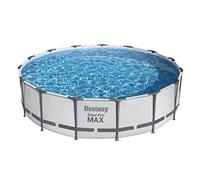 Bestway - Piscine Hors Sol Ronde 457x107cm Structure Anticorrosion, Liner 3 Épaisseurs, Pompe, Échelle & Bache Piscine Incluses - Piscine familiale Jardin Baignade Canicule