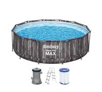Piscine tubulaire ronde Bestway Steel Pro Max 3,66 x 1,00 m - Imitation bois