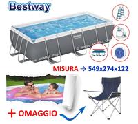 Bestway PISCINE POWER STEEL FRAME Rectangulaire → 732x366x132 Cm + Accessoires /
