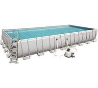 Bestway - Piscine rectangulaire Power Steel, 956 x 488 x 132 cm, avec pompe de filtration à cartouche, bâche 4 saisons et échelle de sécurité
