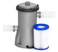 Bestway Pompe filtrante Flowclear de 800 gallons, nettoyeur de piscine hors sol pour piscines de 1 100 à 17 400 l, cartouche remplaçable, débit du système de 580 gal/h, gris