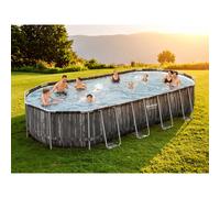 Piscine ovale Bestway Power Steel : 732 x 366 x 122 cm - Bois