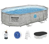 BESTWAY Power Steel Swim Vista Piscine hors sol ovale, 488 x 305 x 107 cm 56946