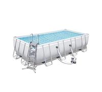 Bestway Set Piscine Tubulaire Hors Sol rectangulaire 18 Feet Gris
