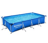 Bestway Steel Pro Frame Piscine carrée sans Pompe en Acier Bleu 300 x 201 x 66 cm 56404