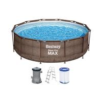 Piscine Bestway tubulaire ronde Steel Pro Max - Ø 366 x H 100 cm (Filtre à cartouche)