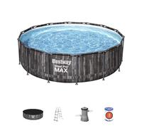 Piscine hors sol ronde Bestway Steel Pro Max™ 427 x 107 cm décor bois