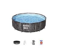 Piscine hors sol ronde Bestway Steel Pro Max™ 427 x 107 cm décor bois