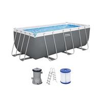 Bestway Steel Pro Max Kit Piscine Hors Sol - 412 cm x 201 cm x 122 cm - Gris foncé