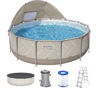 BESTWAY Steel Pro Max Piscine hors sol ronde 396 x 107 cm, avec pompe + auvent 561FY