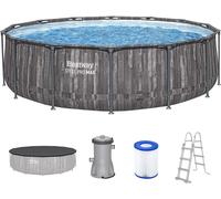 BESTWAY Steel Pro Max Piscine hors sol ronde décor bois, 427 x 107 cm 5614Z
