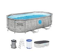 Piscine Bestway tubulaire ovale Steel Pro MAX Splashview - 427 x 250 x H 100 cm (Filtre à cartouche)