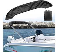 BESTXH Housse pour Taud Bimini de Bateau, Housse de Protection Imperméable Oxford 600D pour Capote Pliée 3/4 Arceaux, avec Fermeture Zippée, sans Armature,Noir,3BOW54~60" W