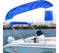 BESTXH Housse pour Taud Bimini de Bateau, Housse de Protection Imperméable Oxford 600D pour Capote Pliée 3/4 Arceaux, avec Fermeture Zippée, sans Armature,Bleu,4BOW73~78" W