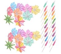 BESTYASH 150pièces Parasols à Cocktails Colorés Mini Pics pour Boissons Décorations pour Fêtes Piques Réutilisables pour Salades de Fruits