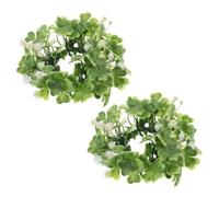 BESTYASH 2 Pièces Couronne de Bougie Mini en Plastique Trèfle Shamrock pour Décoration Élégante de Table, pour Fête Saint-Patrick et Célébrations d'anniversaire