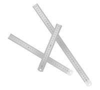 BESTYASH 3 Pièces Règle en Acier Inoxydable à Double Échelle pour École et Ingénierie, Précision et Facile à Ranger, Règle Métallique Rigide de 30 Cm Argenté